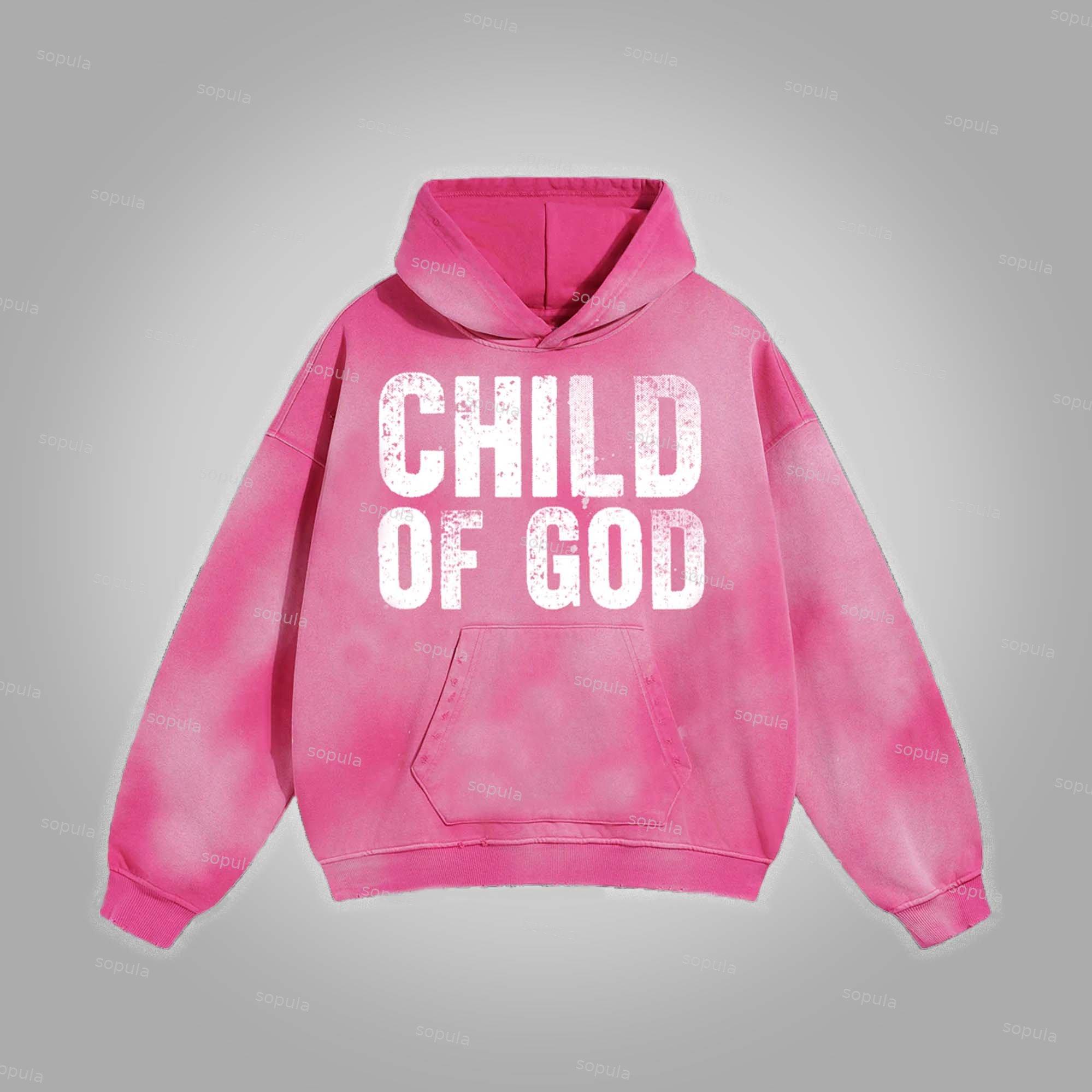 Sopula Child Of God Print Washed Hoodie Product Image