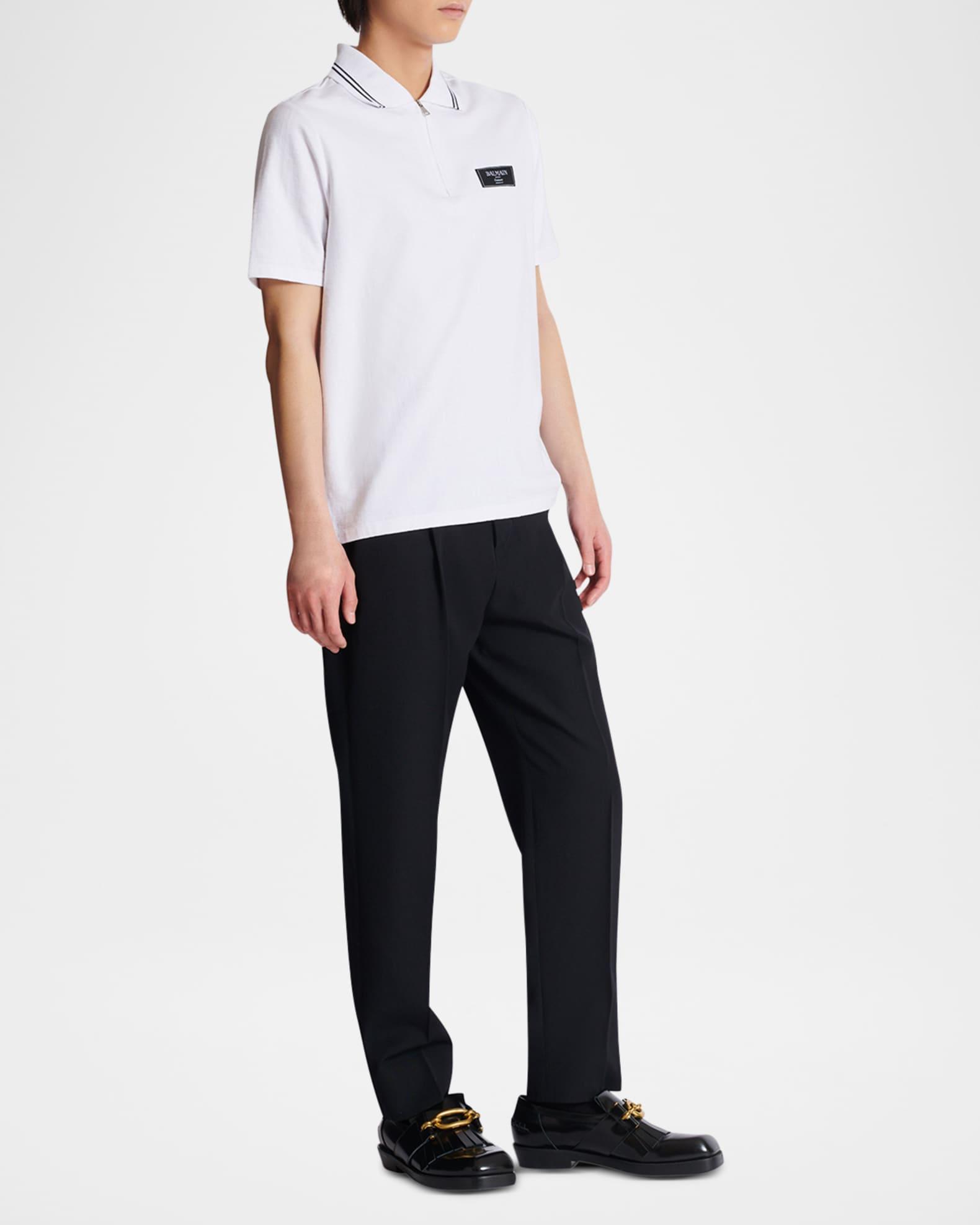 Men's Monogram Zip Polo Shirt Product Image