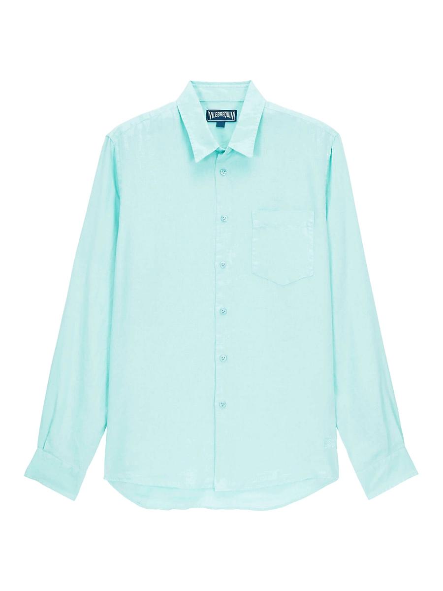 Mens Caroubis Linen Button-Front Shirt Product Image
