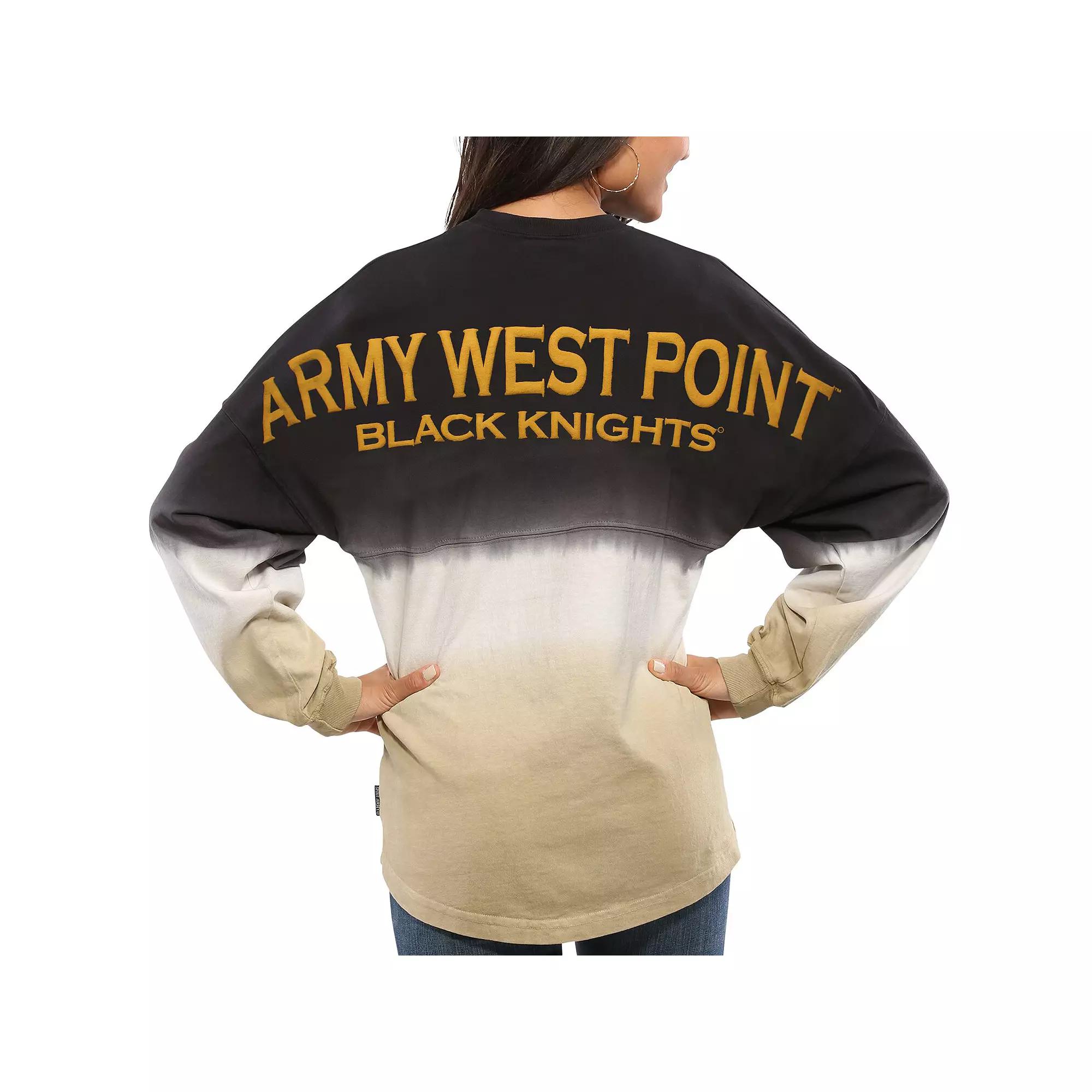 Women's Black Army Black Knights Ombre Long Sleeve Dip-Dyed Spirit Jersey, Size: XL, Nc2 Black Product Image