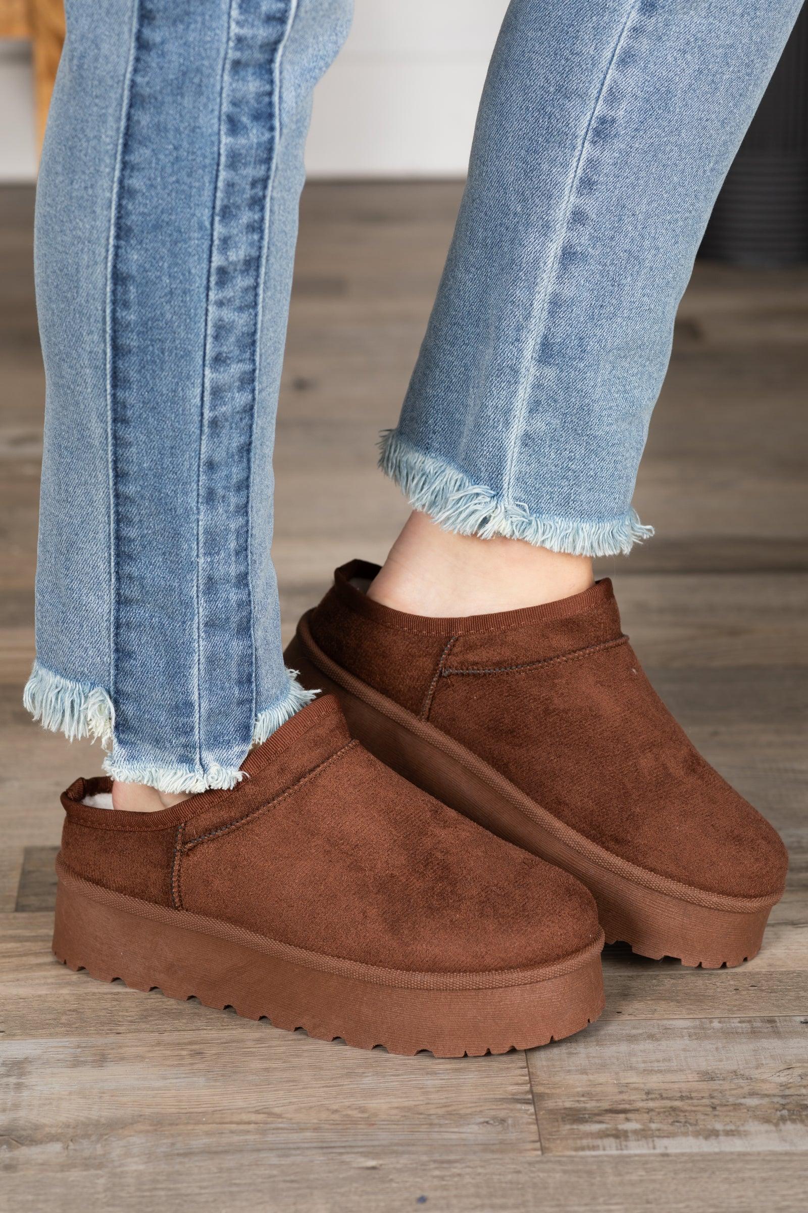 Mini Ankle Platform Fur Slip Ons Product Image