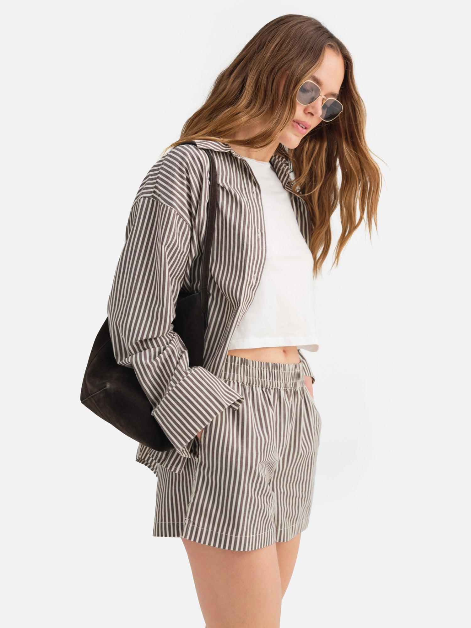 Organic Poplin Long Sleeve Button Down Female Product Image