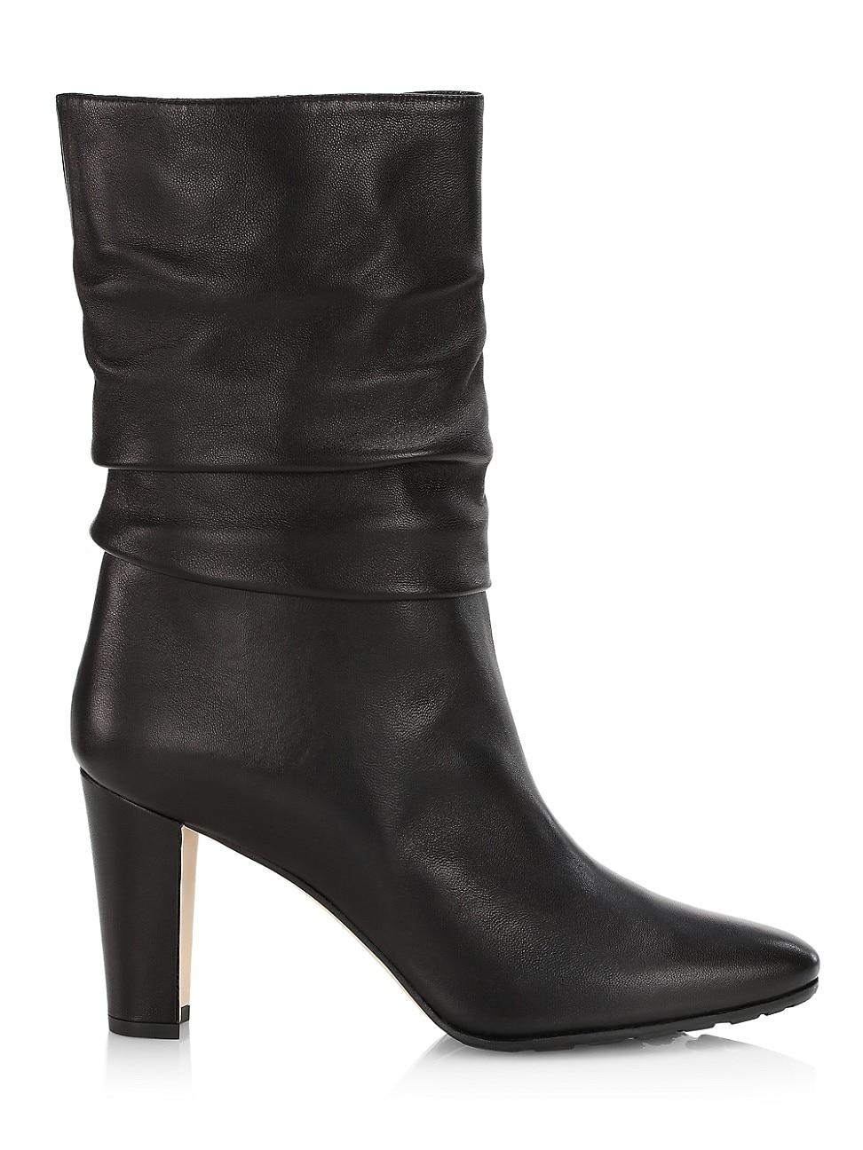 Womens Calasso 90MM Ruched Leather Boots Product Image