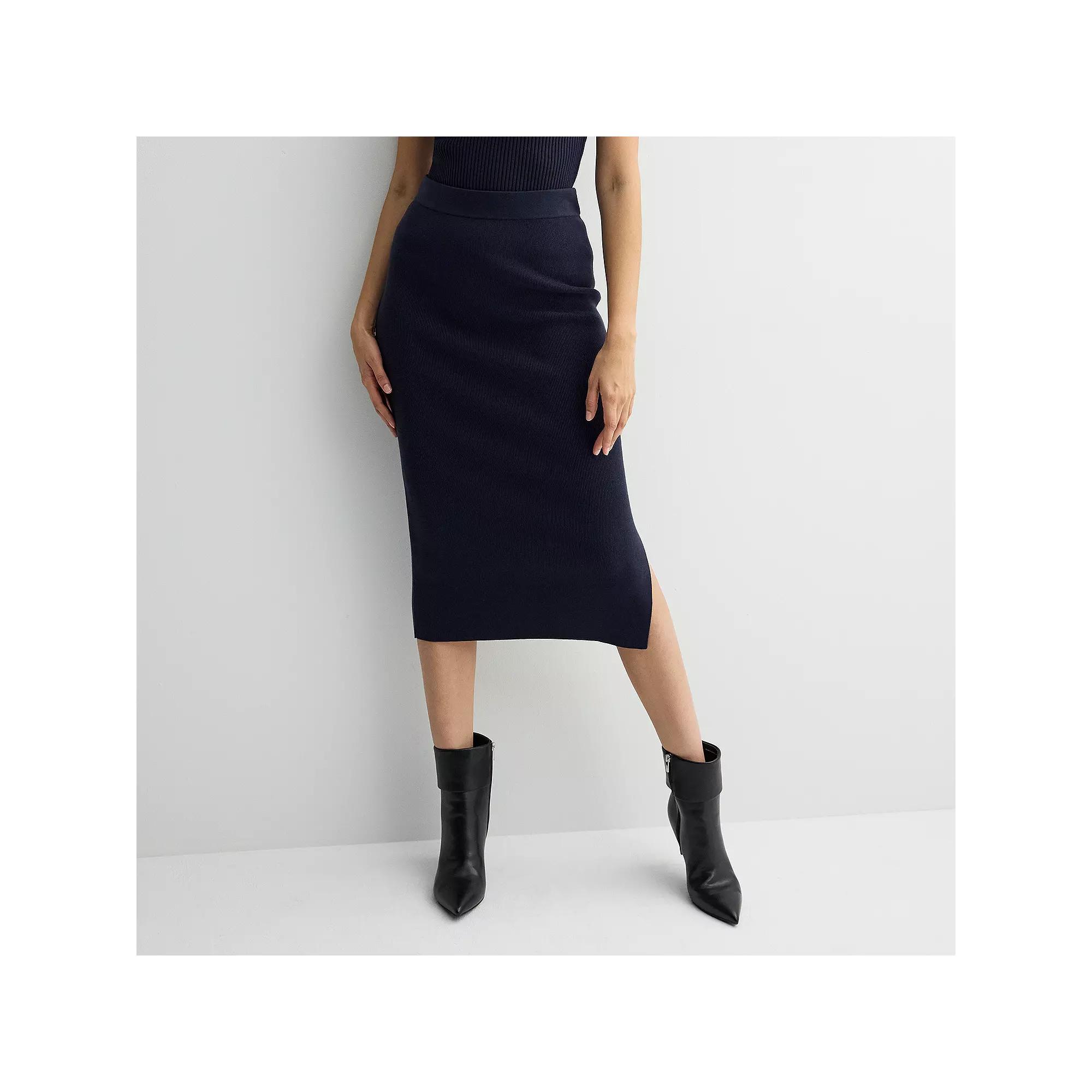 Petite Nine West Ribbed Column Skirt, Women's, Size: XS Petite, Captain Product Image