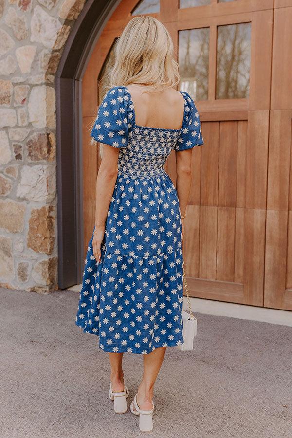 Countryside Retreat Floral Embroidered Midi Dress Product Image