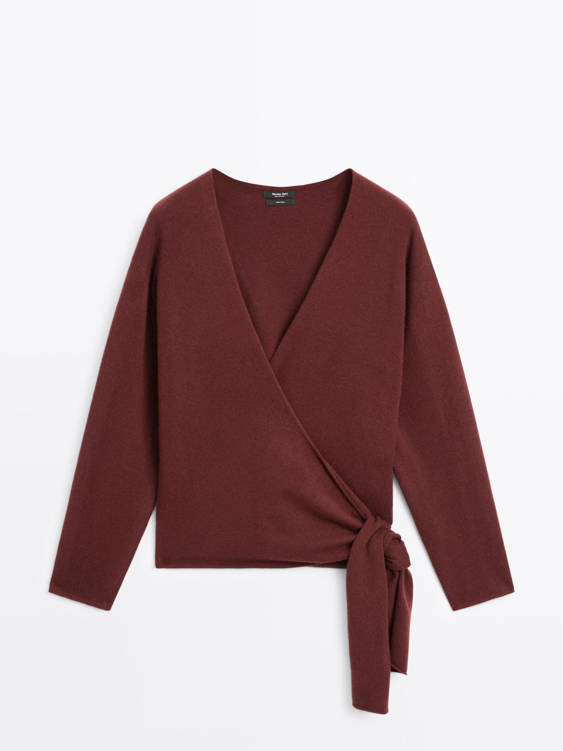 100% wool double-breasted cardigan Product Image