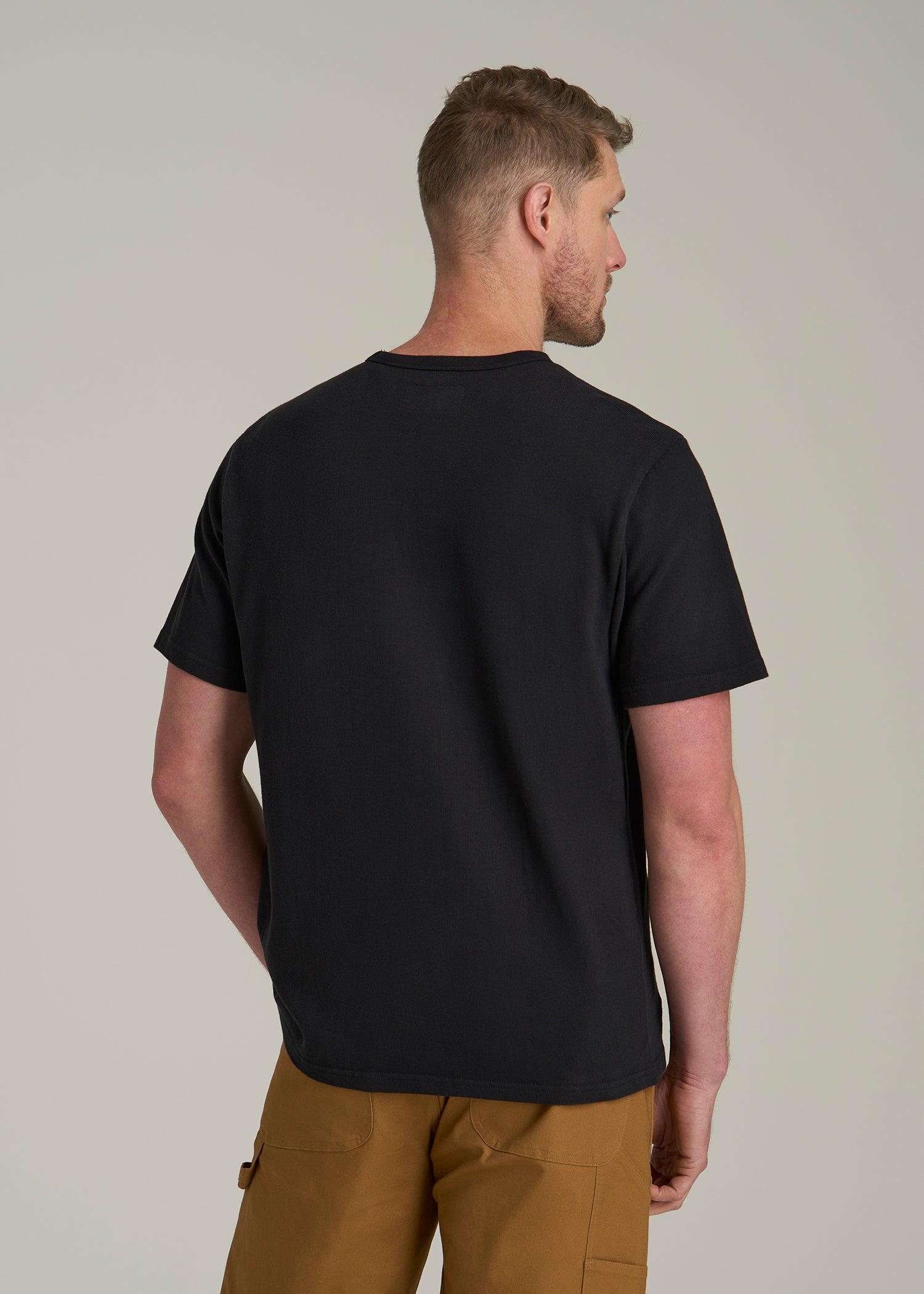 LJ&S Heavyweight Relaxed Fit Tee for Tall Men in Vintage Black Male Product Image