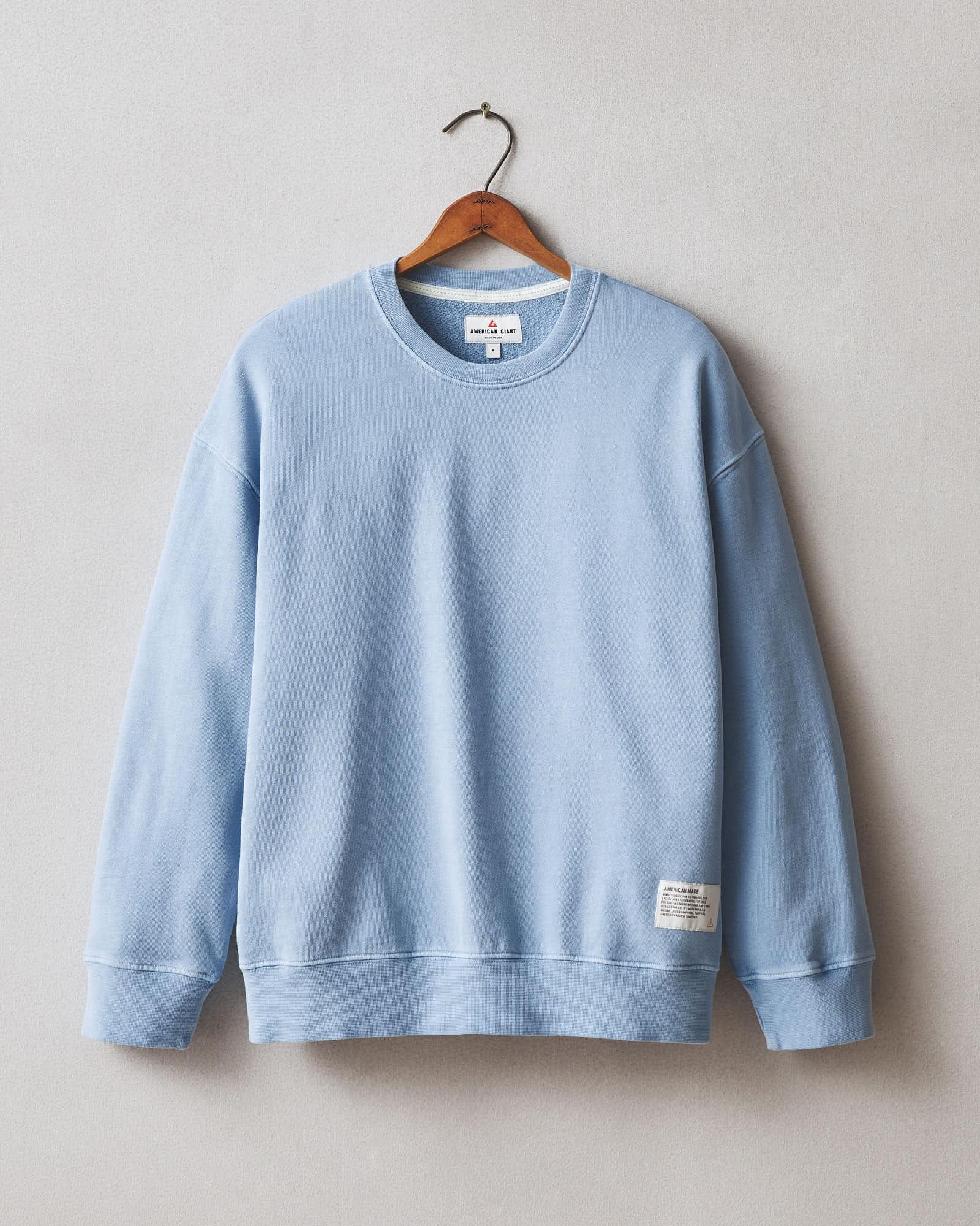 Women's Vintage Wash Relaxed French Terry Crew - Fountain Female Product Image