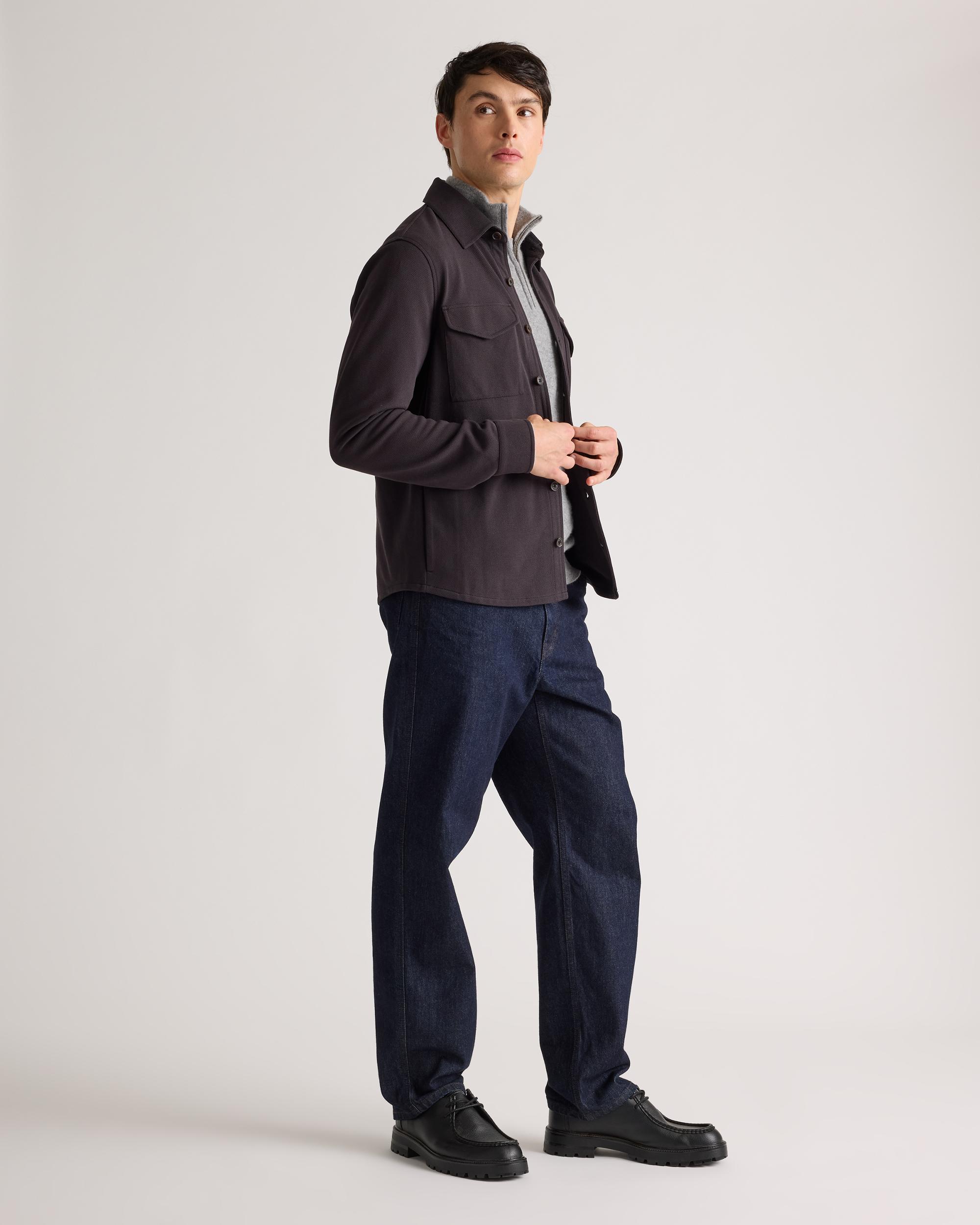 Quince | Men's Cotton Pique Knit Overshirt Organic Cotton Product Image