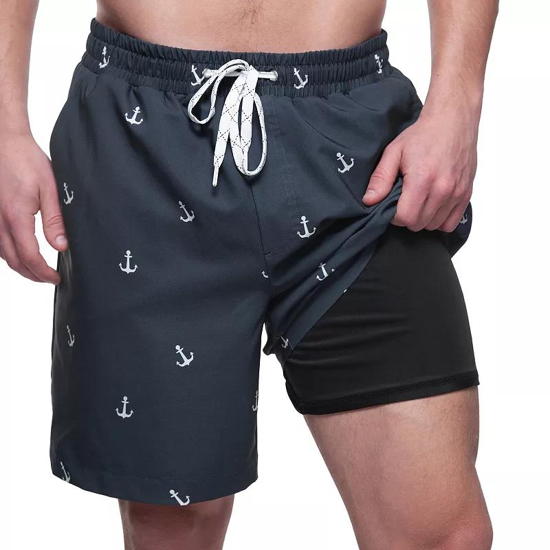 Men's Rokka&Rolla 7-in. Stretch Swim Trunks, Size: Small, Blue Product Image