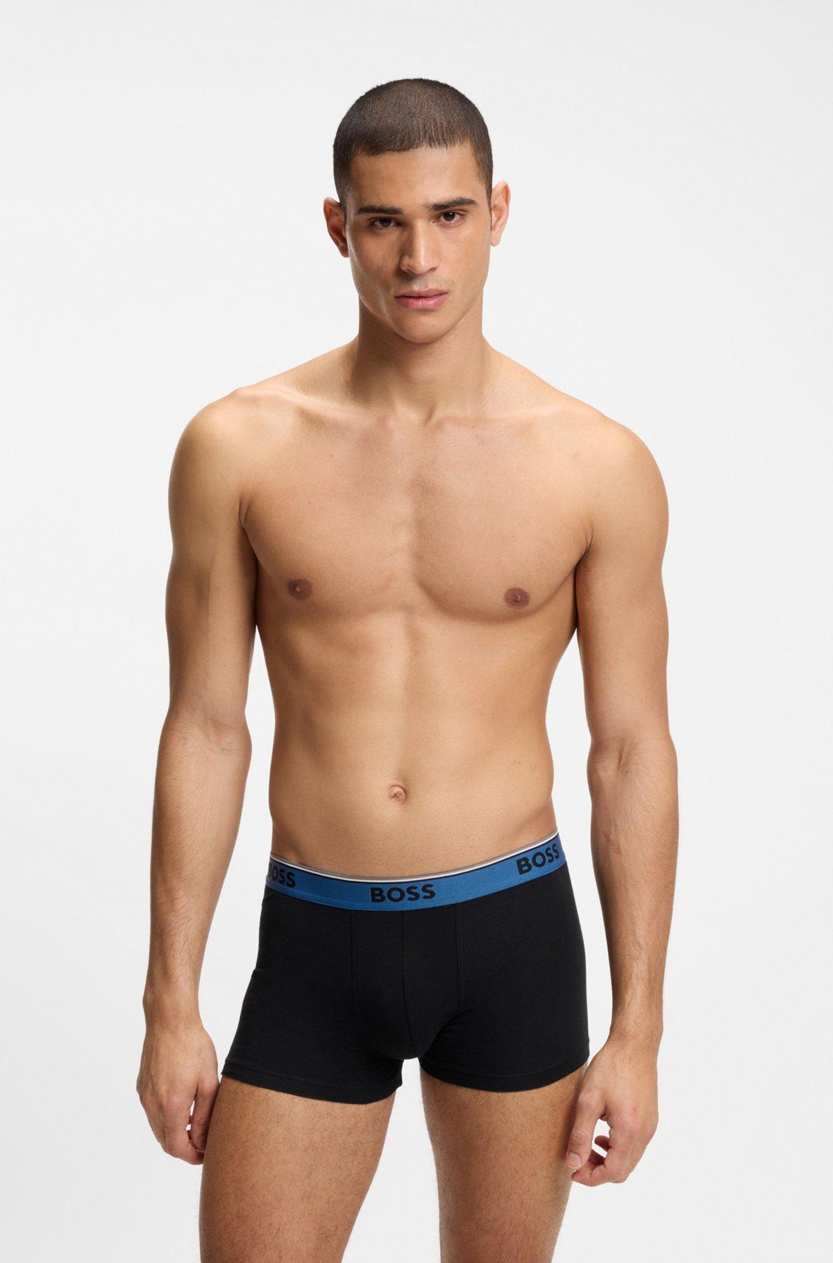 Three-pack of stretch-cotton trunks with logo waistbands Product Image