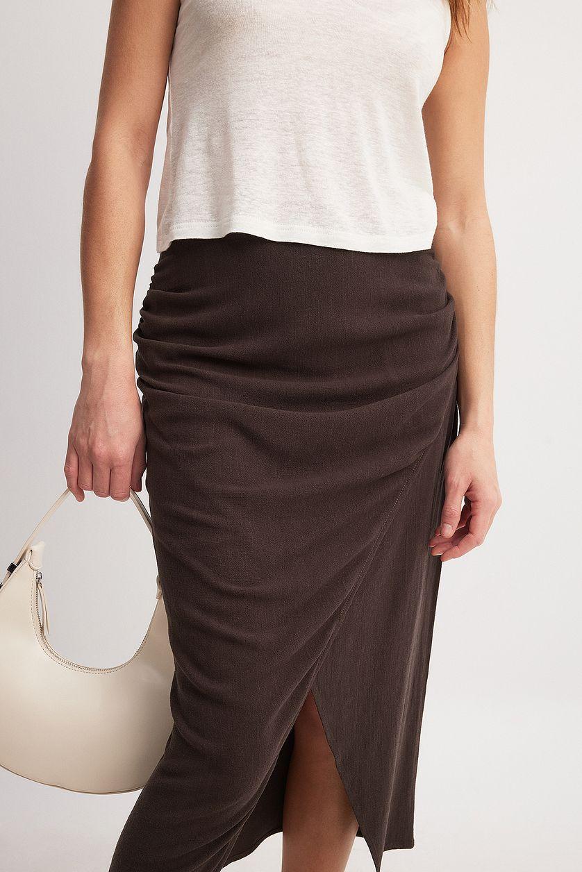 Linen Mix Midi Skirt Product Image
