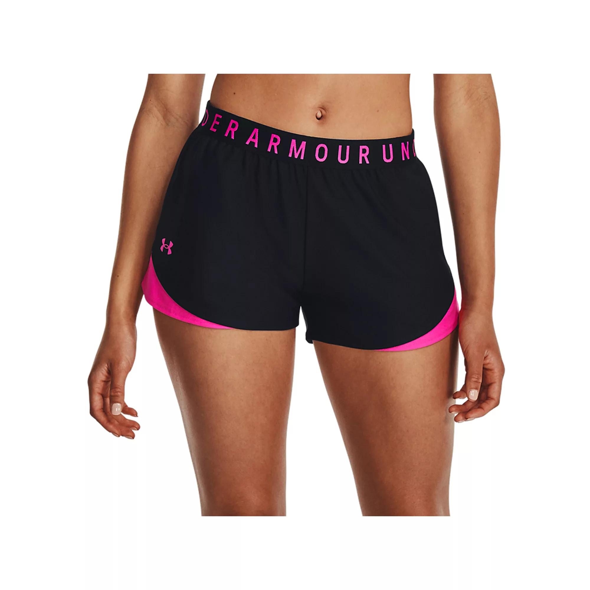 Women's Under Armour Play Up 3.0 Shorts, Size: XXL, Black Rebel Pink Product Image