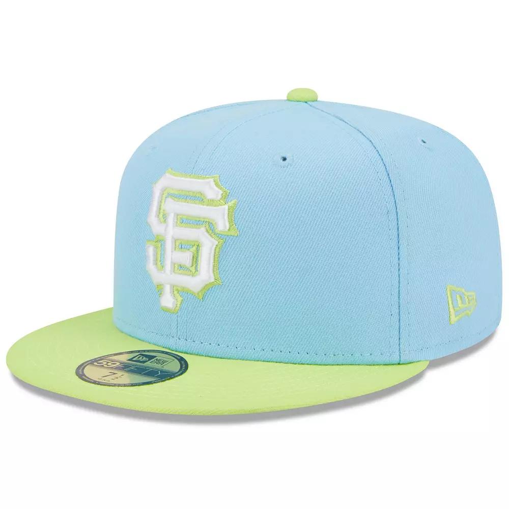 Men's New Era Light Blue/Neon Green San Francisco Giants Spring Color Two-Tone 59FIFTY Fitted Hat, Size: 8 Product Image