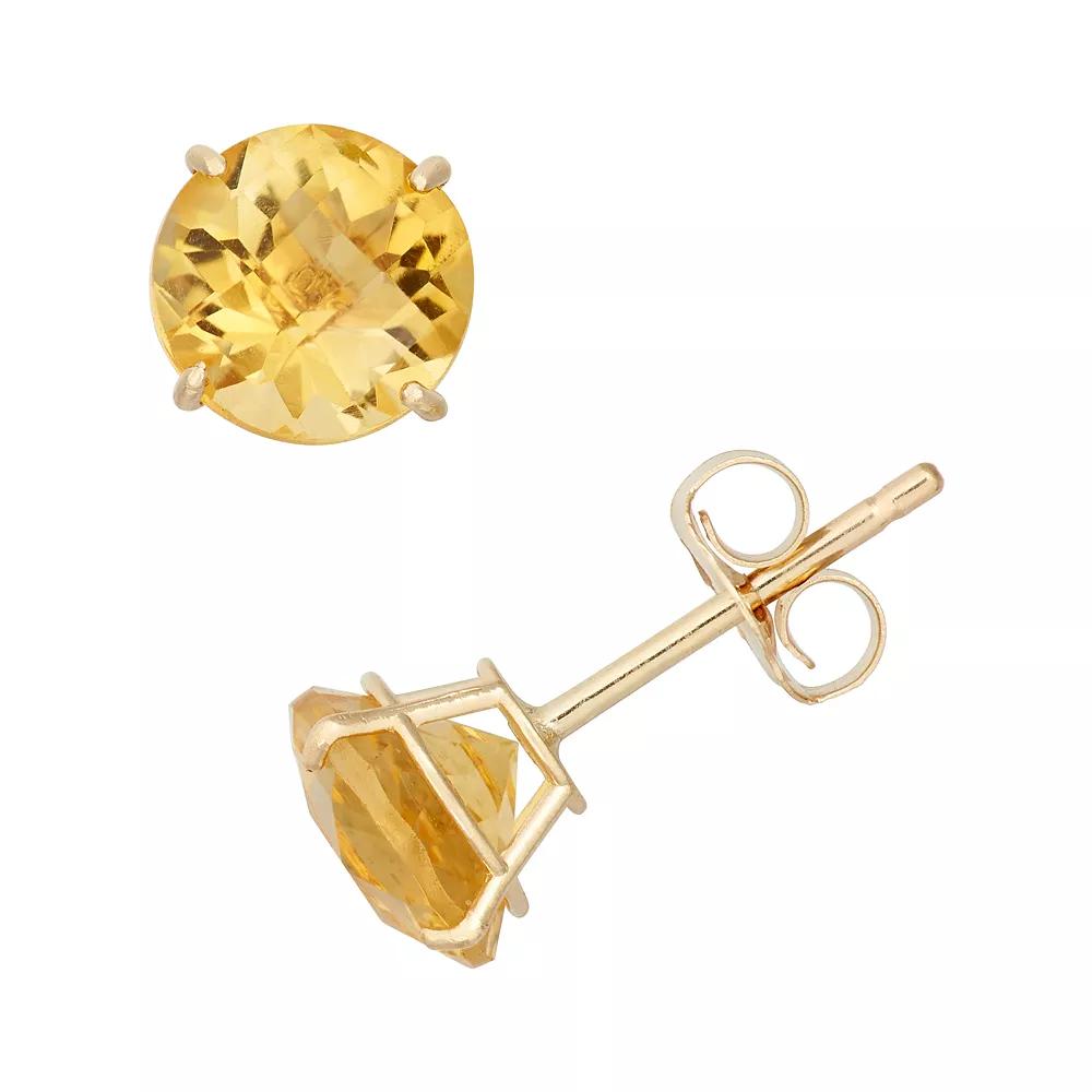 Citrine 10k Gold Stud Earrings, Women's, Orange Product Image