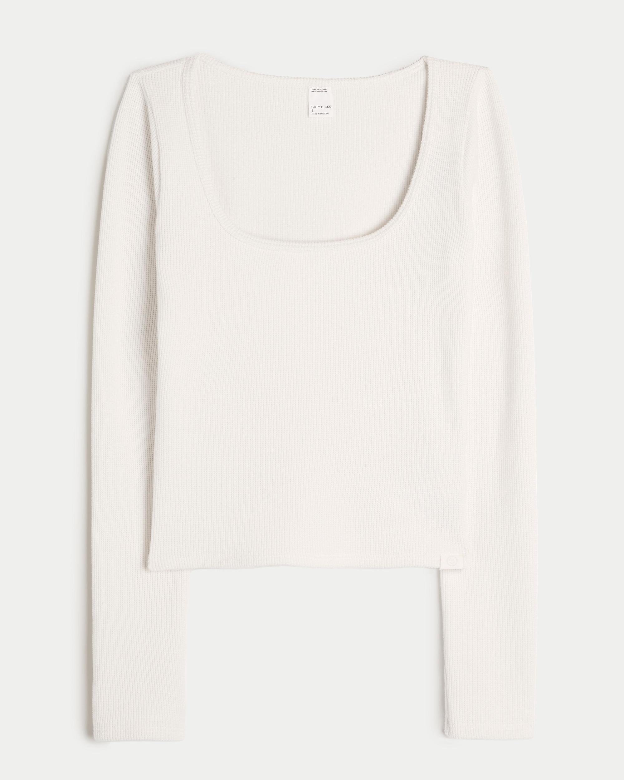 Gilly Hicks Waffle Wide-Neck Top Product Image