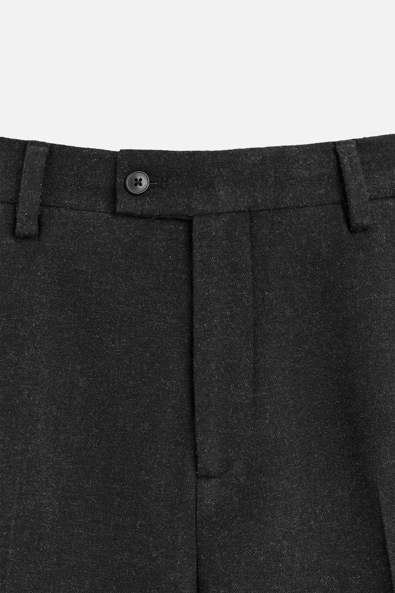 WOOL BLEND TEXTURED PANTS Product Image
