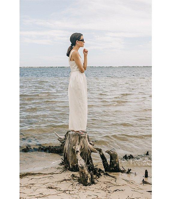 Antonio Melani x Elizabeth Damrich Glass Stretch Mikado Scoop Neck Sleeveless Embellished A-Line Maxi Dress Product Image