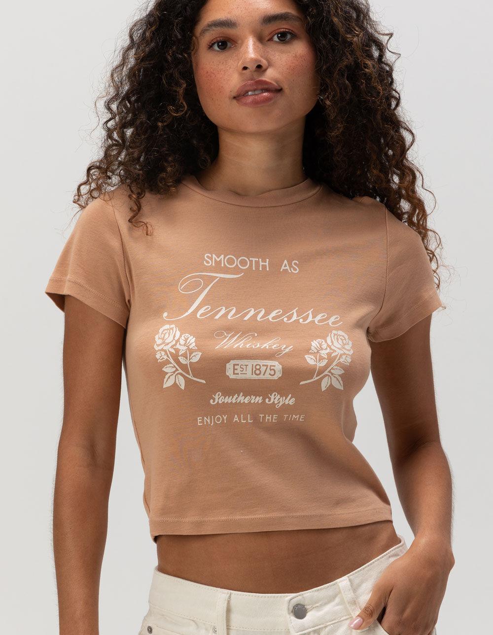 FULL TILT Smooth Whiskey Womens Baby Tee - TAN Product Image