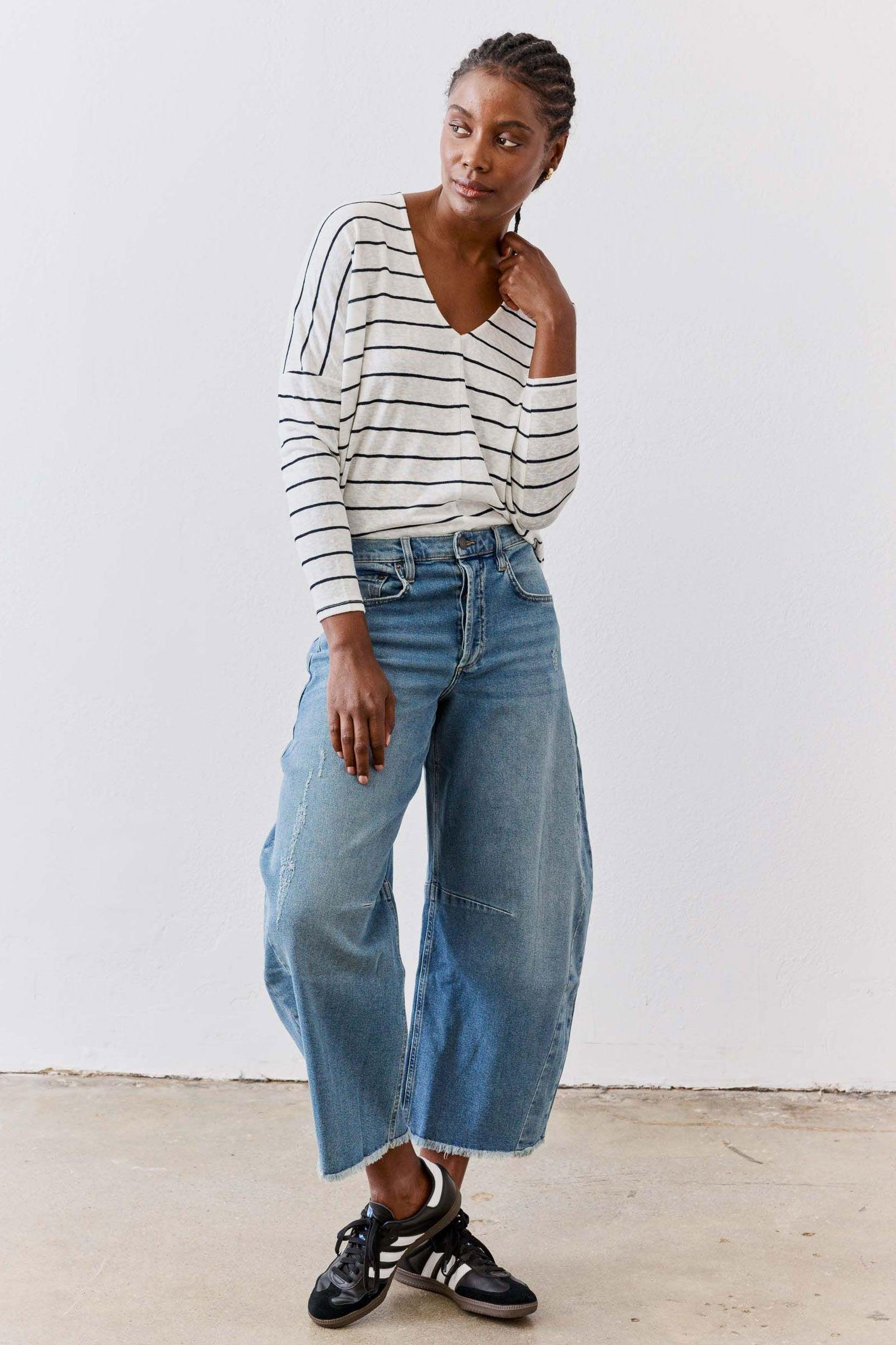 The Striped Dolman Long Sleeve Top Product Image