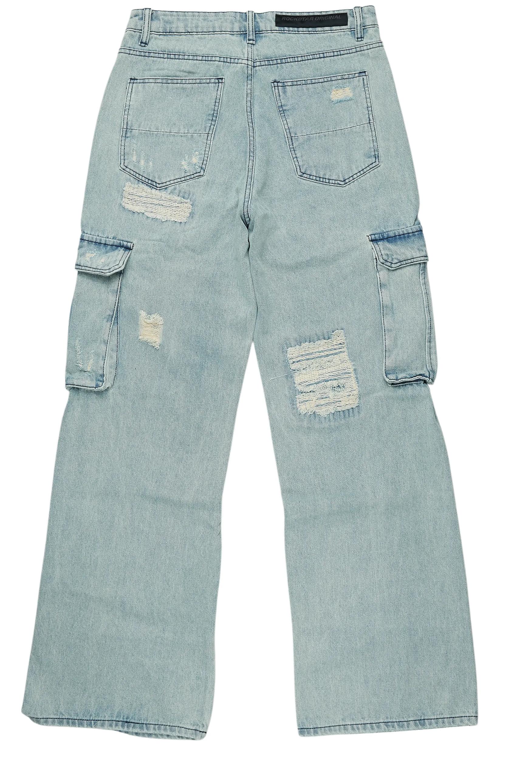 Nand Light Blue Baggy Cargo Jean Male Product Image