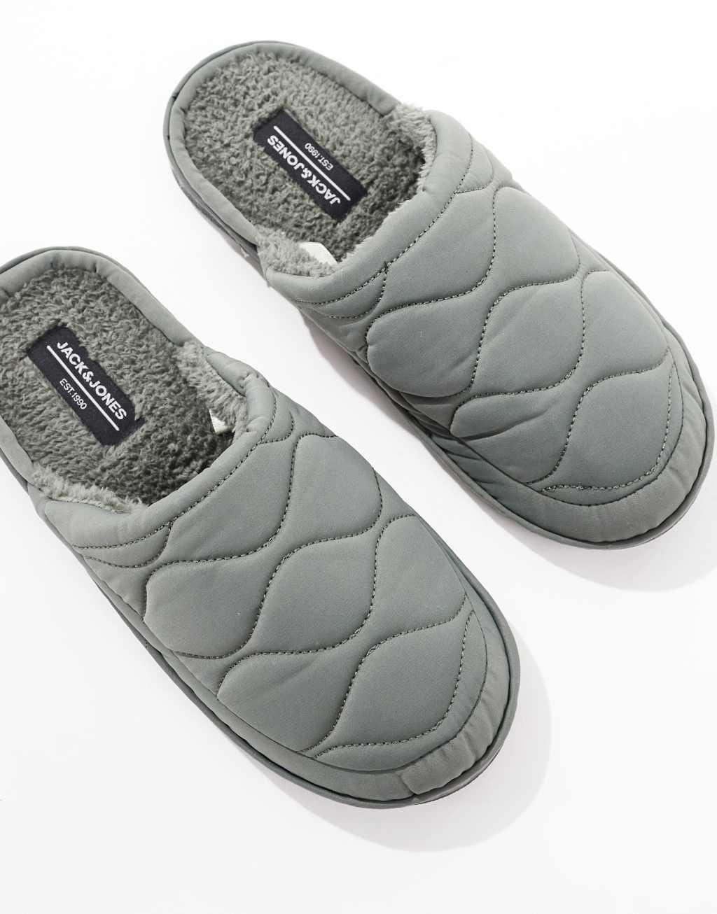 Jack & Jones padded slipper in khaki Product Image