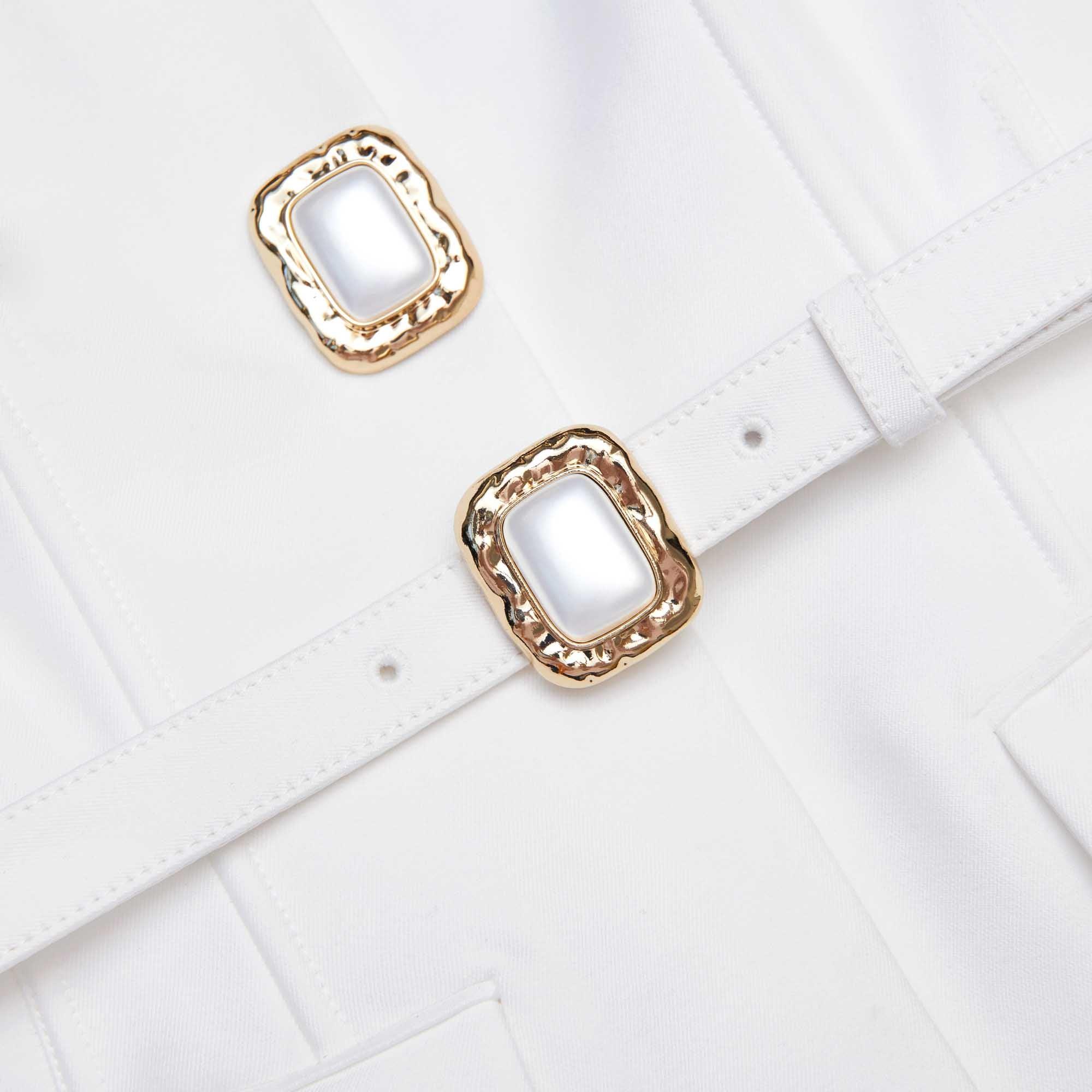 White Taffeta Bandeau Midi Dress Product Image