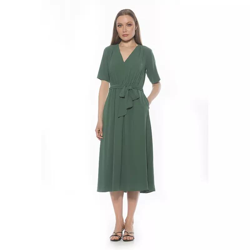 Women's ALEXIA ADMOR Larisa Fit & Flare Waist Tie Midi Dress,  Product Image