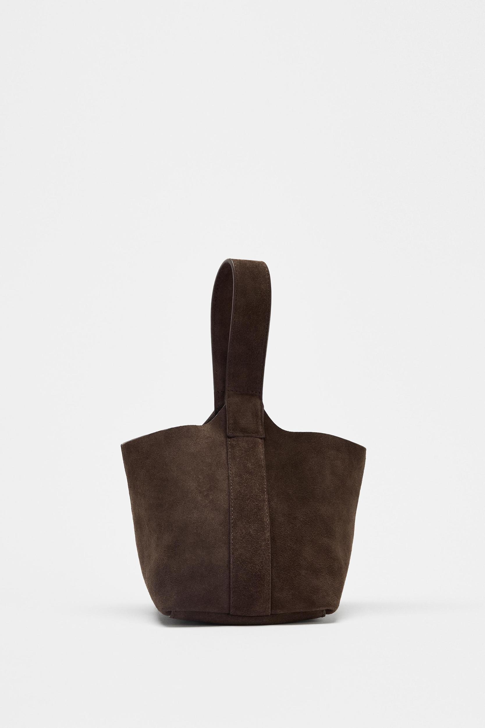 SPLIT LEATHER MINI BUCKET BAG Product Image