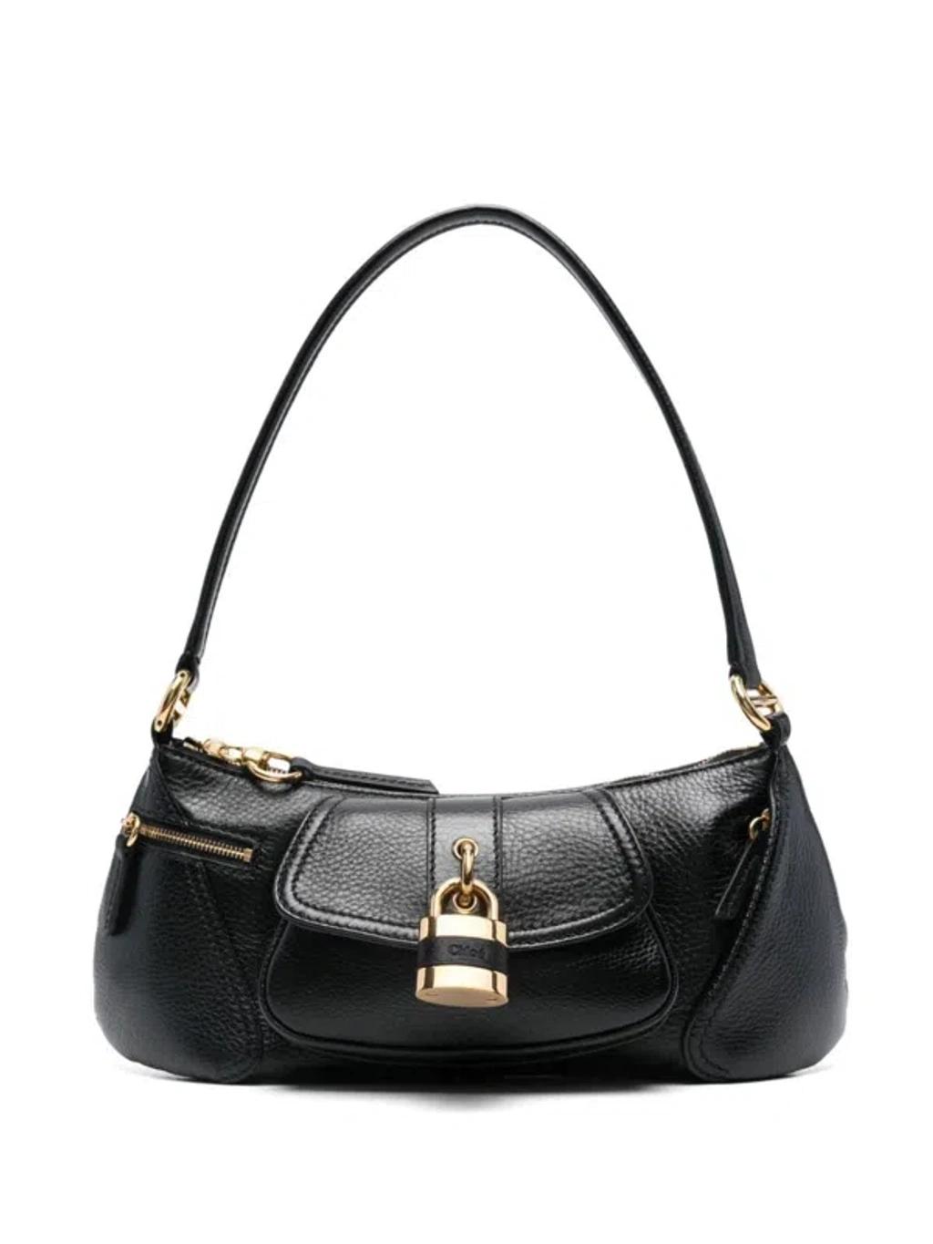 CHLOÉ The 99 Embellished Textured-leather Shoulder Bag In Black Product Image