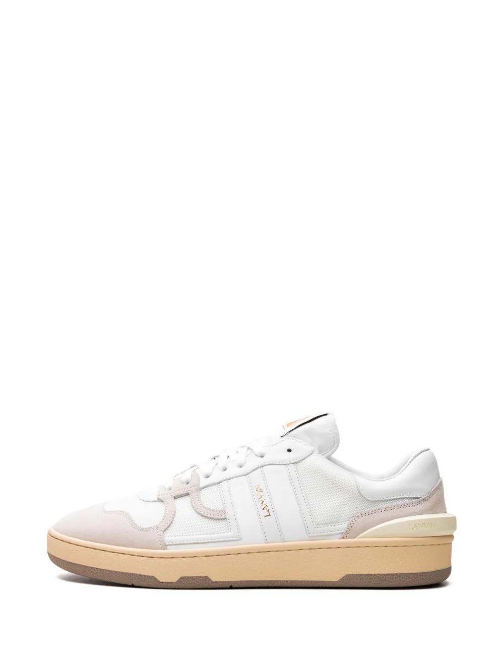 LANVIN Mesh And Leather Clay Sneakers With In White Product Image