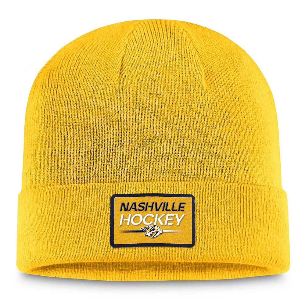 Men's Fanatics Branded  Gold Nashville Predators Authentic Pro Cuffed Knit Hat, Pdt Gold Product Image