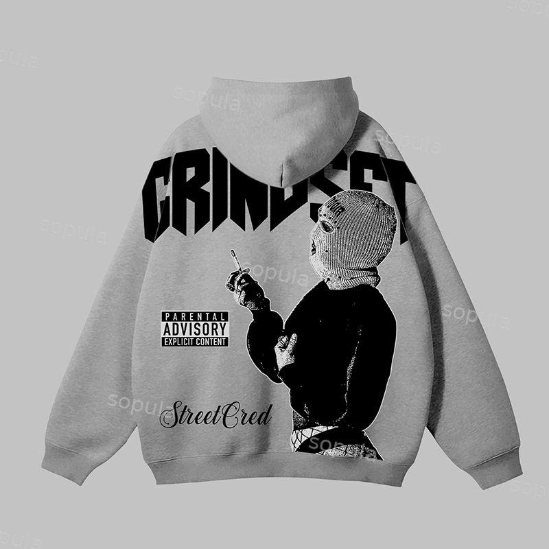 Sopula Gang Street Culture Retro Street Graphics Pocket Hoodie Product Image