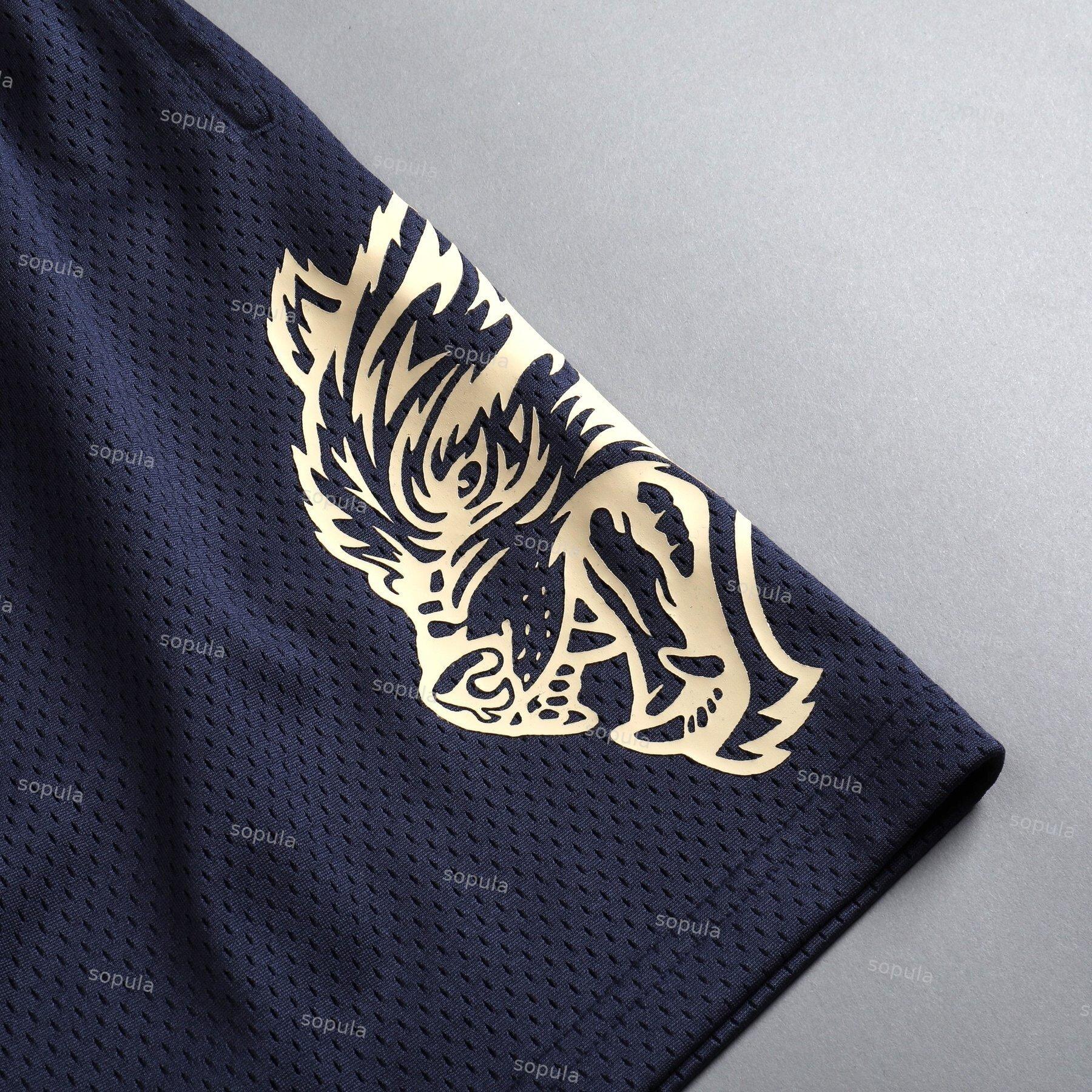 Sopula Animal Text Print Casual Street Mesh Shorts Product Image