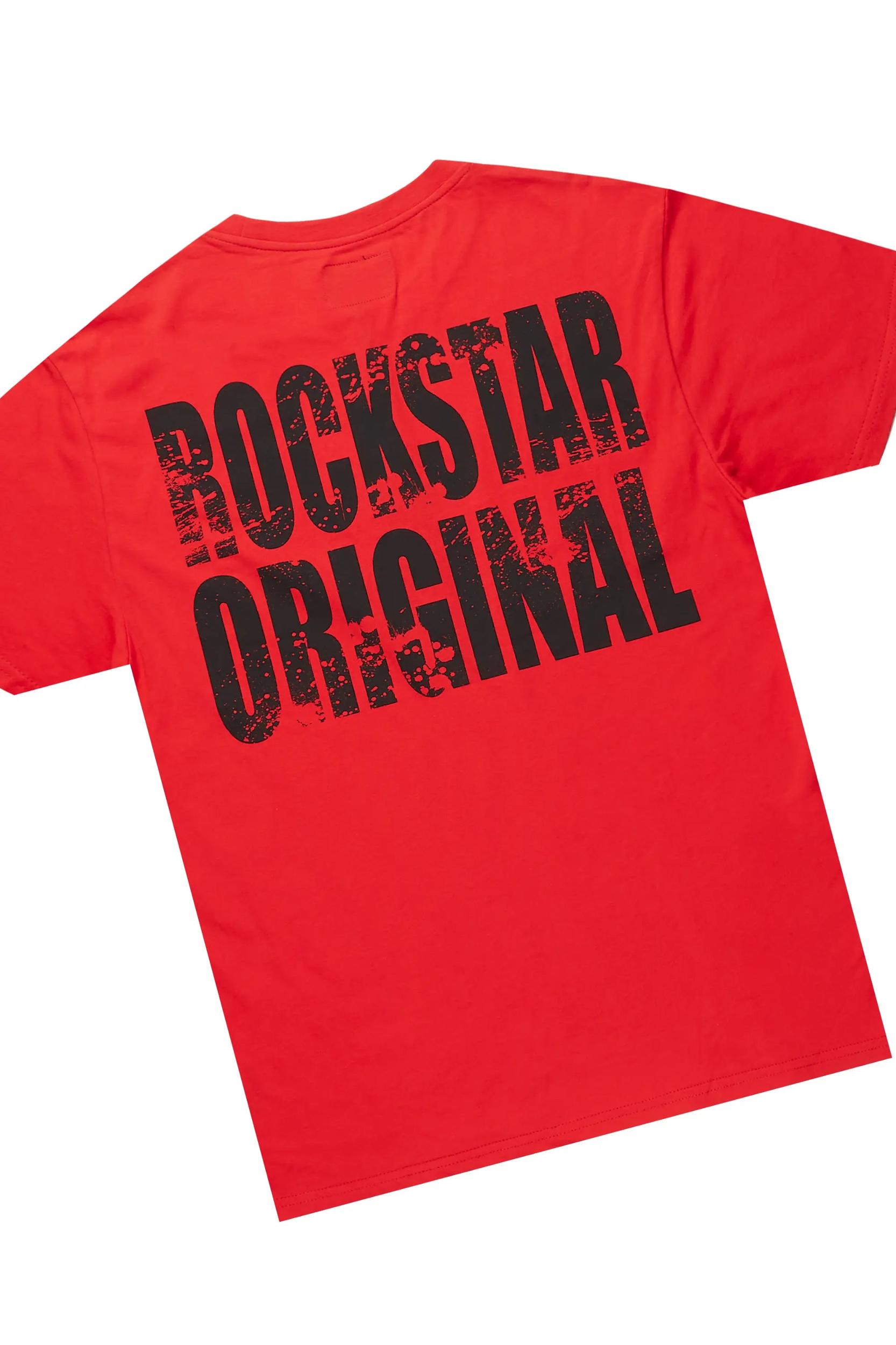 Keve Red T-Shirt Stacked Flare Track Set Male Product Image