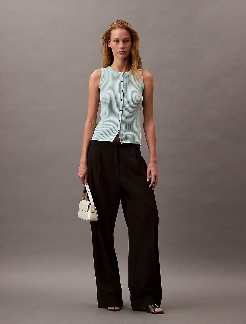 Smooth Cotton Rib Sweater Tank Product Image