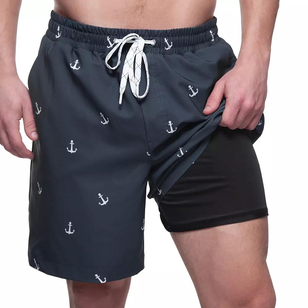 Men's Rokka&Rolla 7-in. Stretch Swim Trunks, Size: Small, Blue Product Image