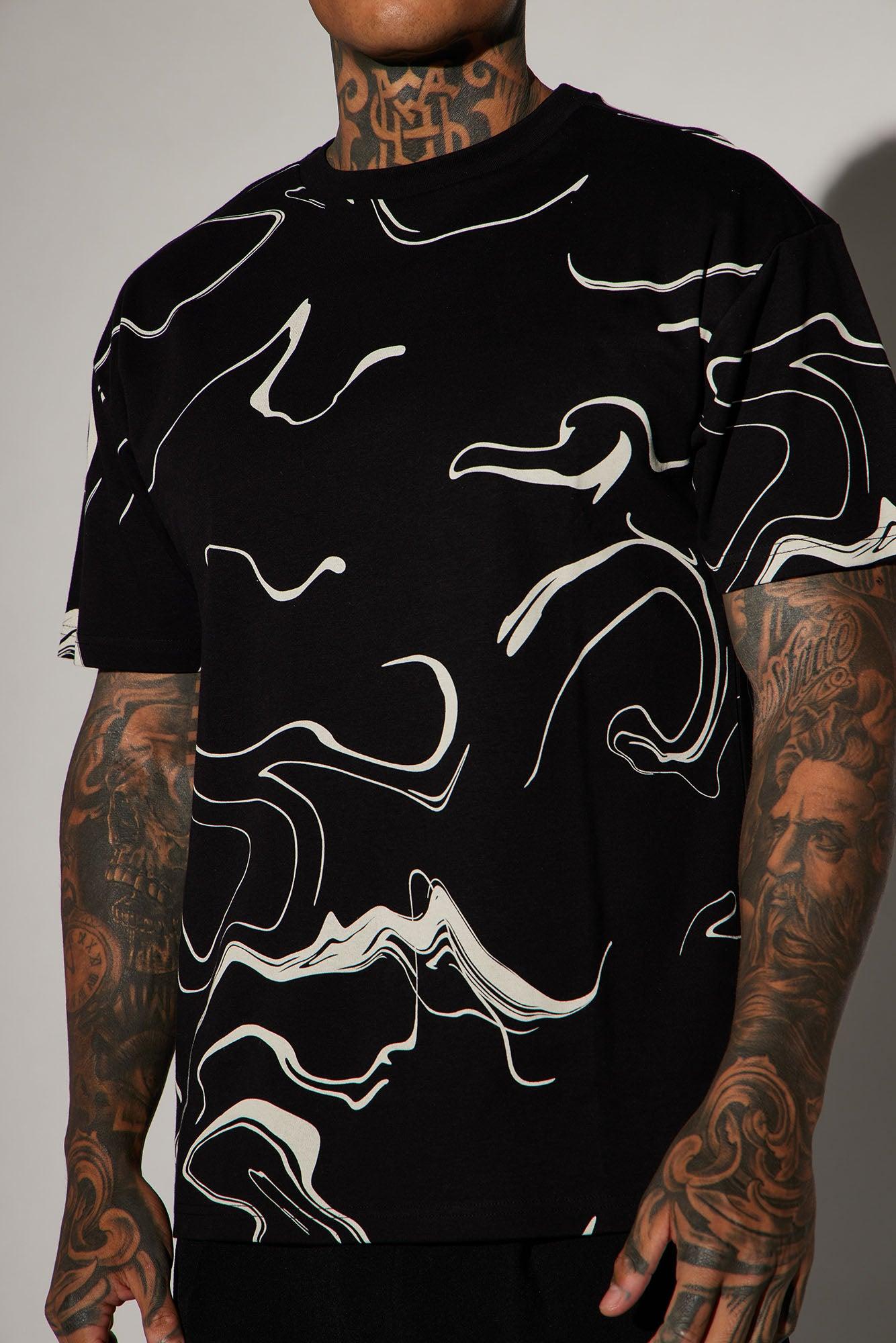 All In Marble Short Sleeve Tee - Black/combo Product Image