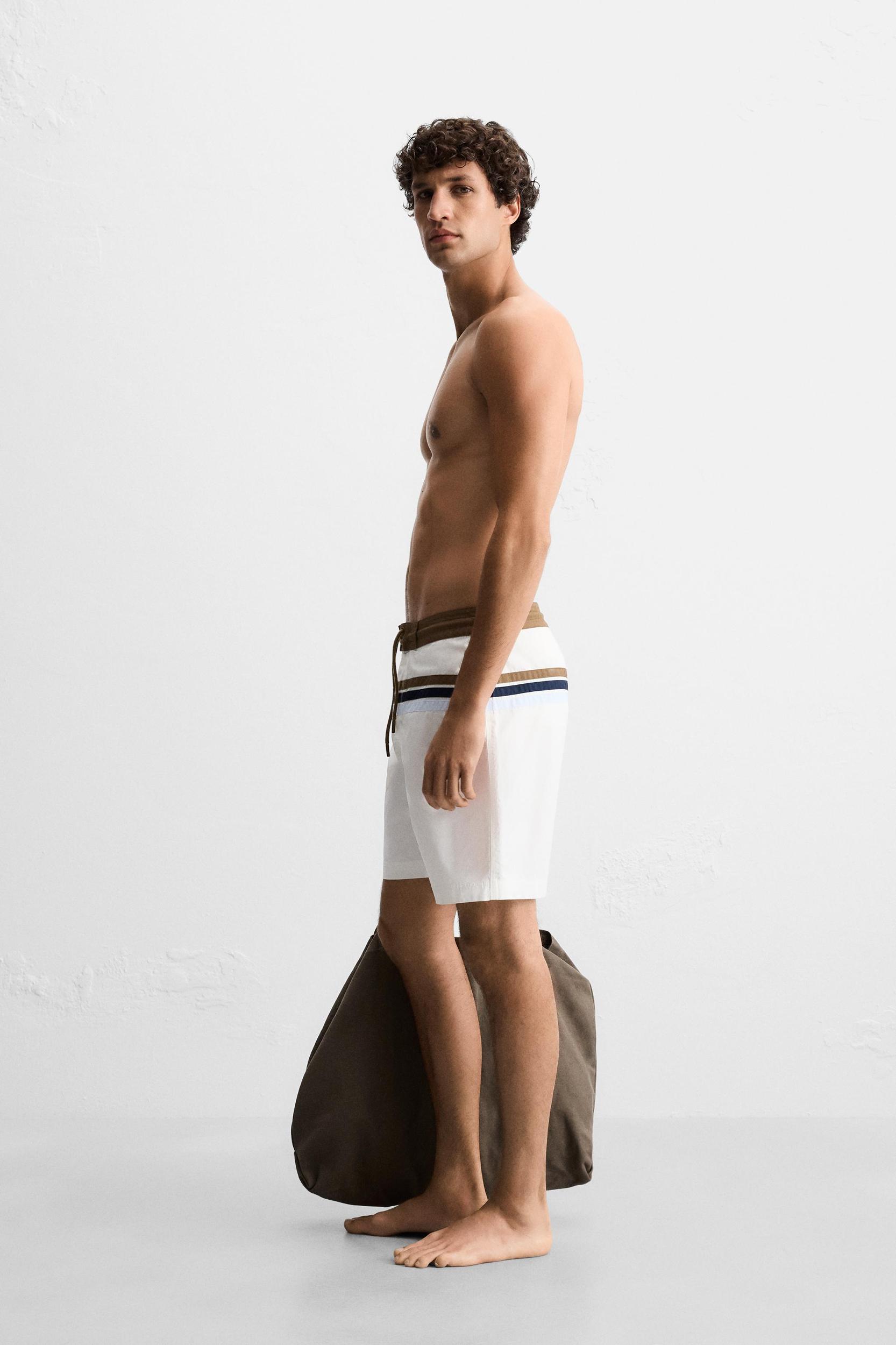 STRIPED LONG SWIMSUIT Product Image