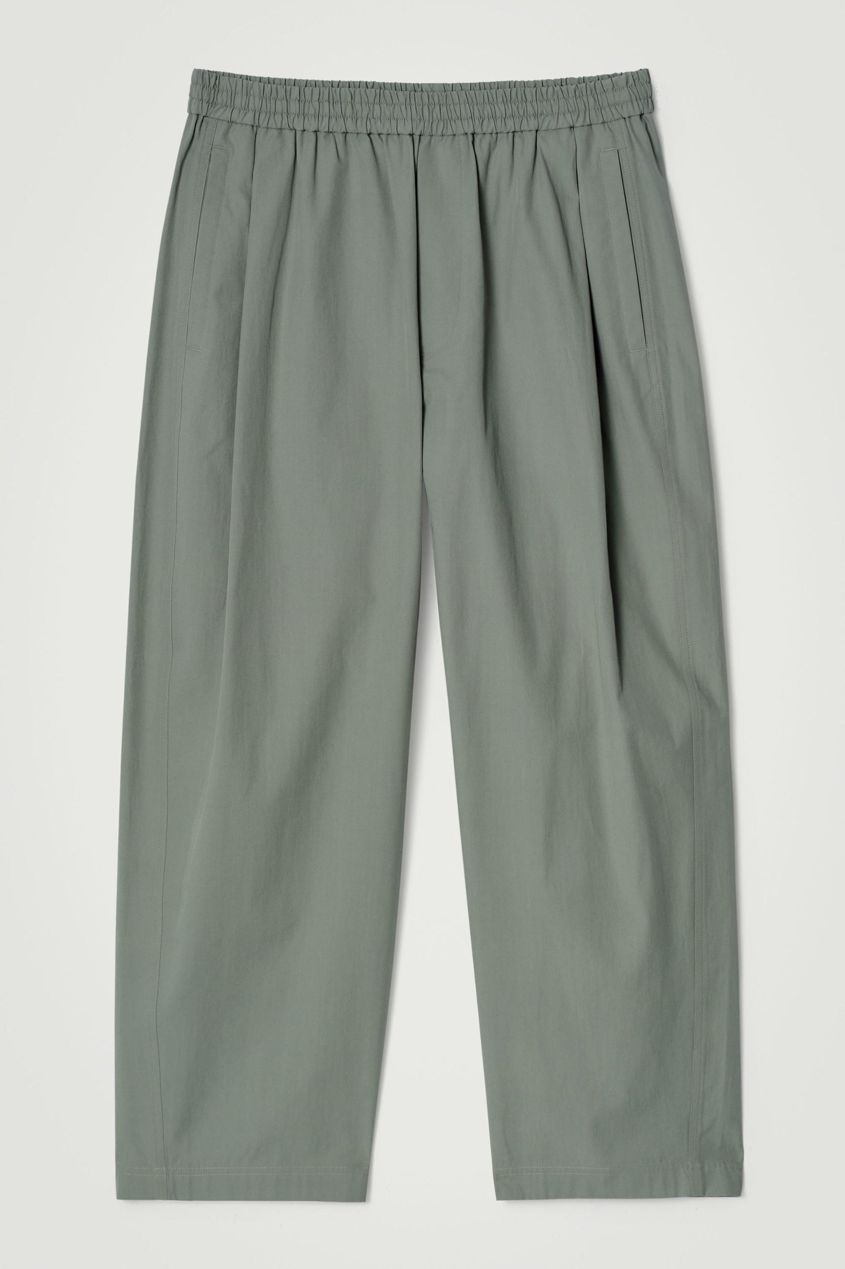 CROPPED ELASTICATED WIDE-LEG PANTS Product Image