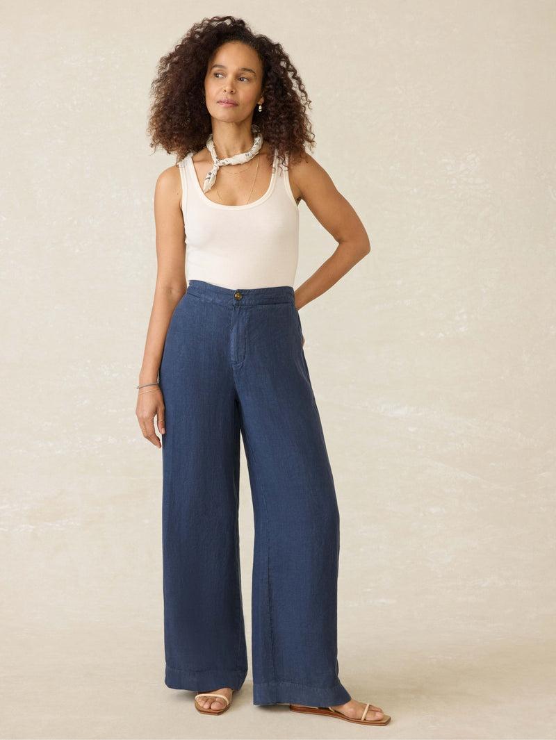 Sun Strider Linen Pant - Deep Sea Navy Product Image