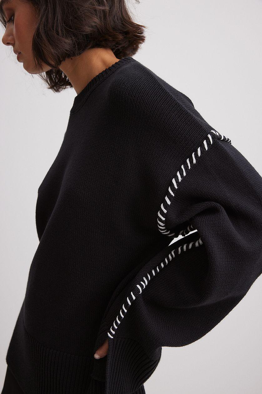 Oversized Stitch Detailed Knitted Sweater Product Image