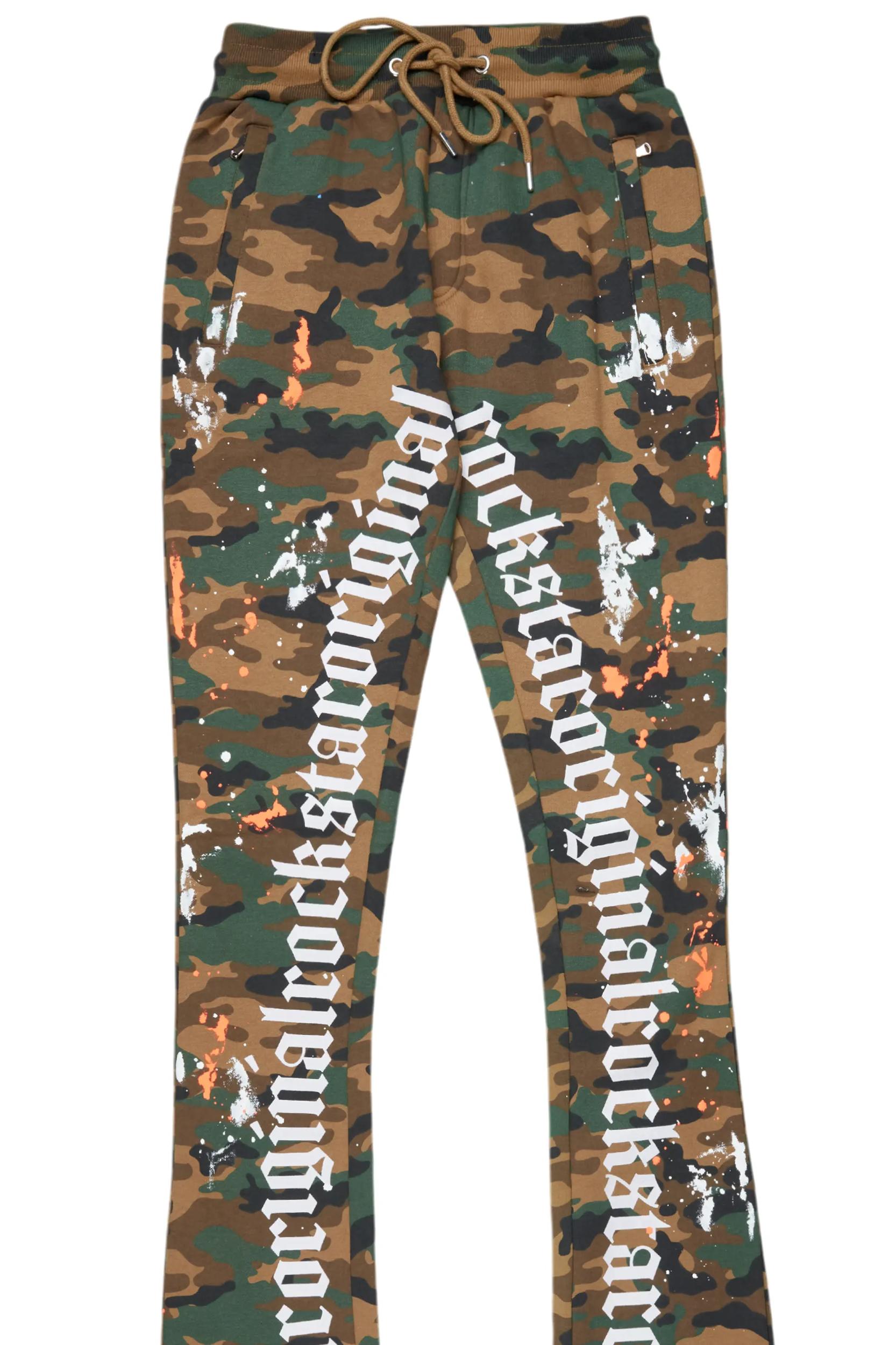 Adwin Painter Faded Camo Super Stacked Flare Pants Male Product Image