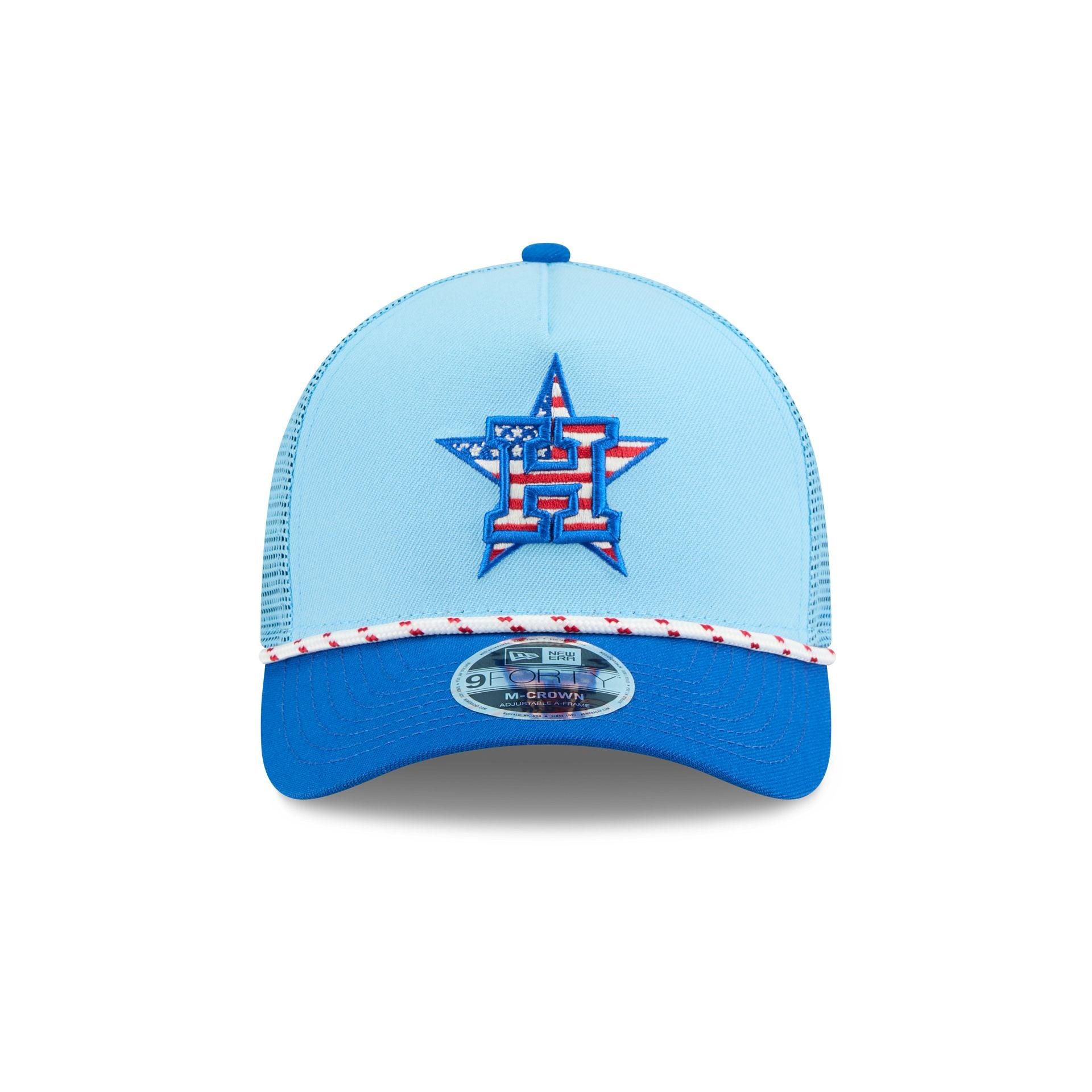 Houston Astros Independence Day 2025 9FORTY M-Crown A-Frame Trucker Hat Male Product Image