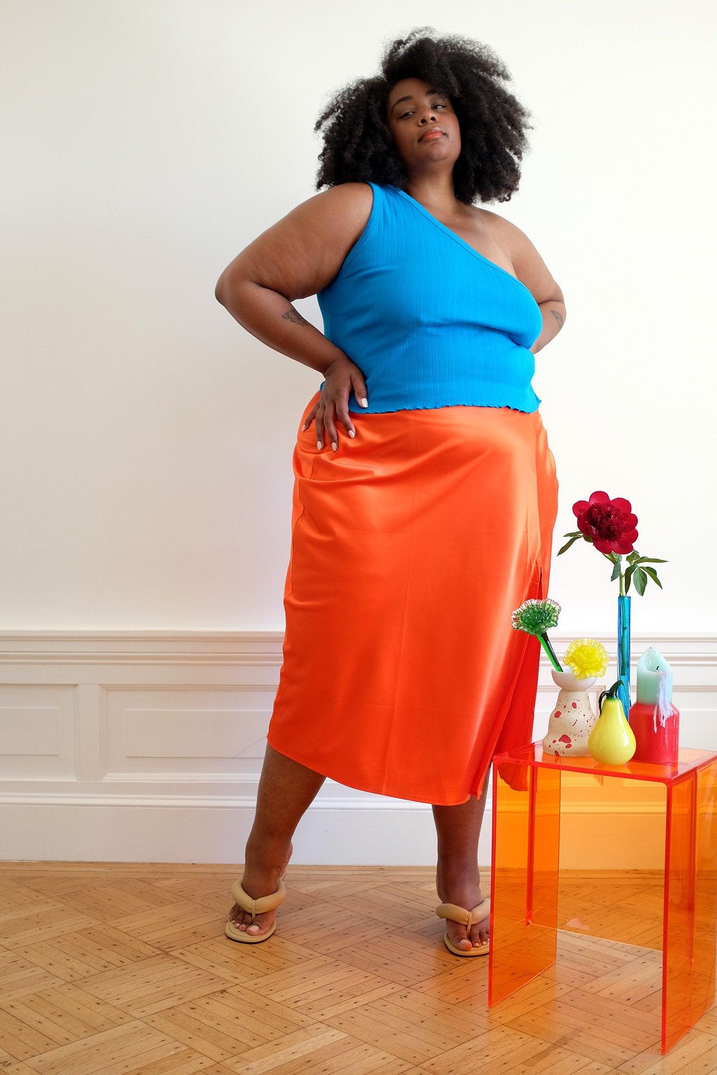 Slit Skirt - Construction Orange Product Image