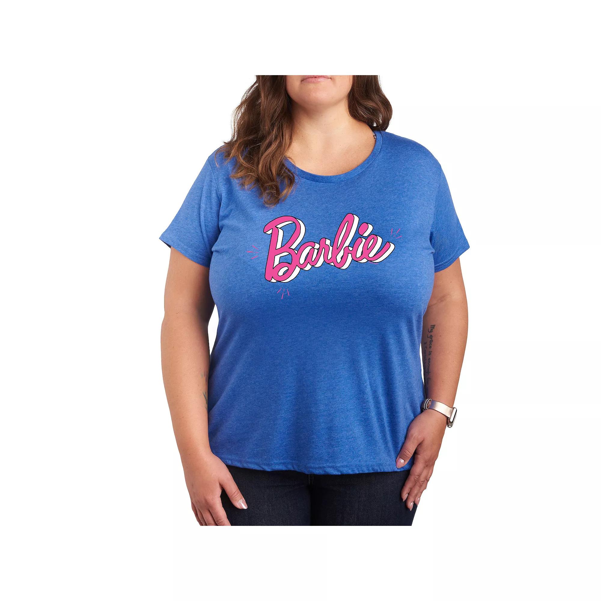 Plus Barbie® Hand Painted Heart Logo Graphic Tee, Women's,  Product Image