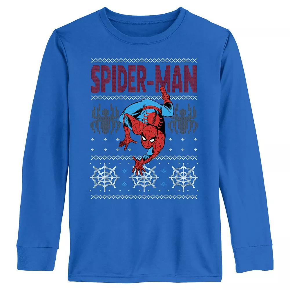 Boys 4-7 Spider-Man Christmas Sweater Long Sleeve Graphic Tee, Boy's,  Product Image