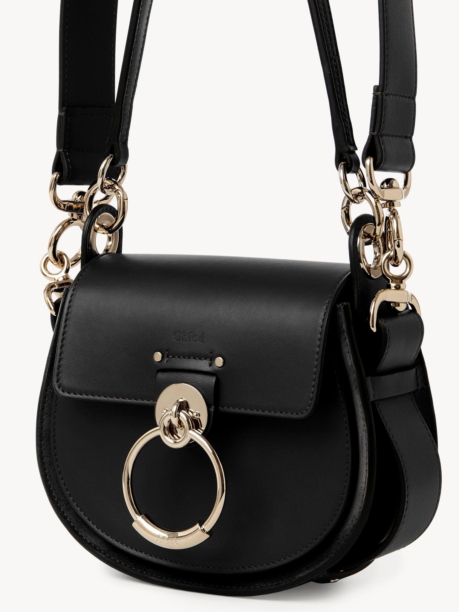Small Tess bag in shiny & suede leather Product Image