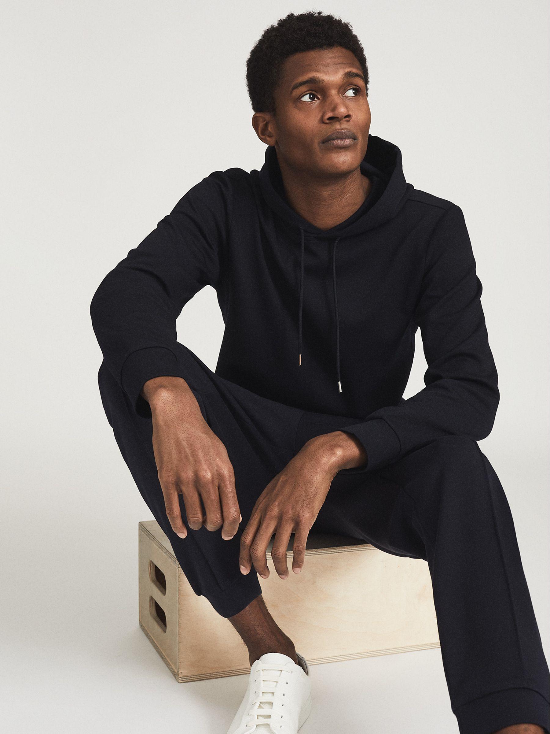Neoprene Loungewear Hoodie in Navy Product Image