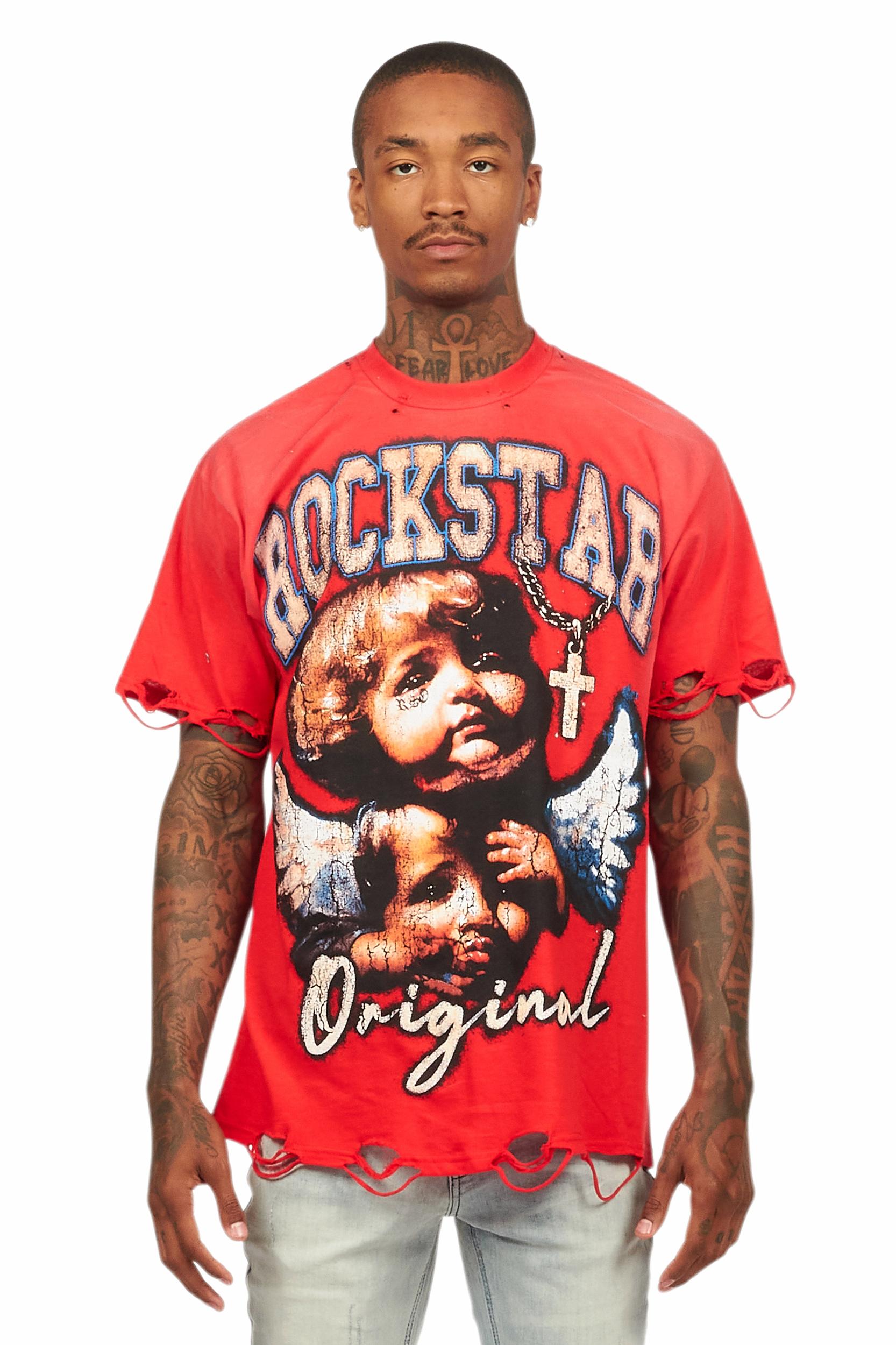 Jovala Red Oversized T-Shirt Female Product Image